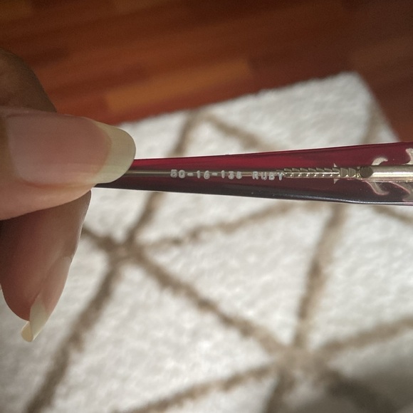 Jubilee 5772 NWOT Women’s Ruby Red Rectangle Eyeglasses Academia Office Siren - Picture 5 of 7